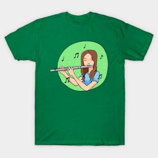 Girl Playing Flute T-Shirt